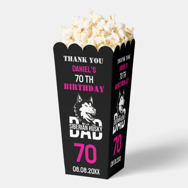 Husky Dad, Dog Dad Birthday     Favor Box (Popped)