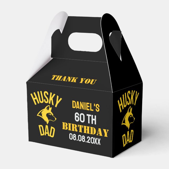 Husky Dad, Dog Dad Birthday     Favor Box (Back Side)