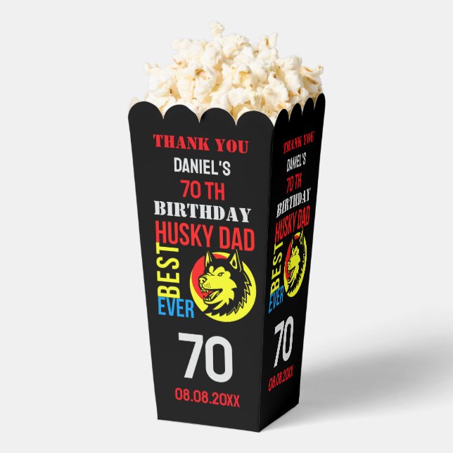 Husky Dad, Dog Dad Birthday     Favor Box (Popped)