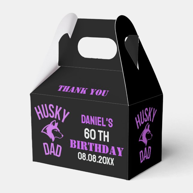 Husky Dad, Dog Dad Birthday     Favor Box (Front Side)