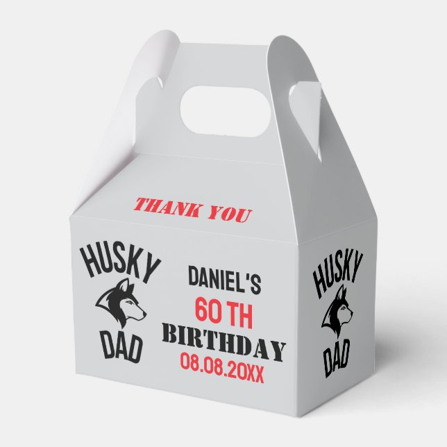 Husky Dad, Dog Dad Birthday     Favor Box (Front Side)