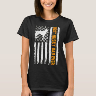 Husky Dad Ever American Flag T-Shirt