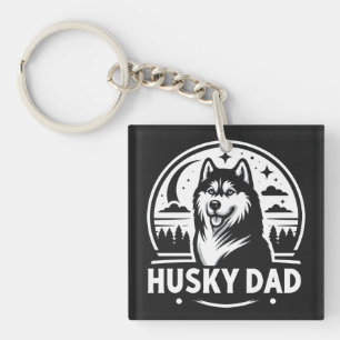 Husky Dad Gift Dog Owner Siberian Huskies Father Keychain
