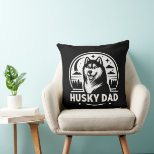 Husky Dad Gift Dog Owner Siberian Huskies Father Throw Pillow