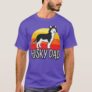 Husky Dad Retro Siberian Huskies Dog Owner Pet T-Shirt