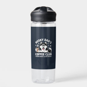 "Husky Dad's Coffee Club" - Dog Lover & Coffe Fan Water Bottle