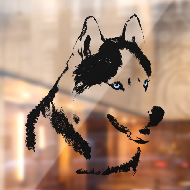 Husky Decal Husky Malamute Dog Window Cling (Sheet 2)