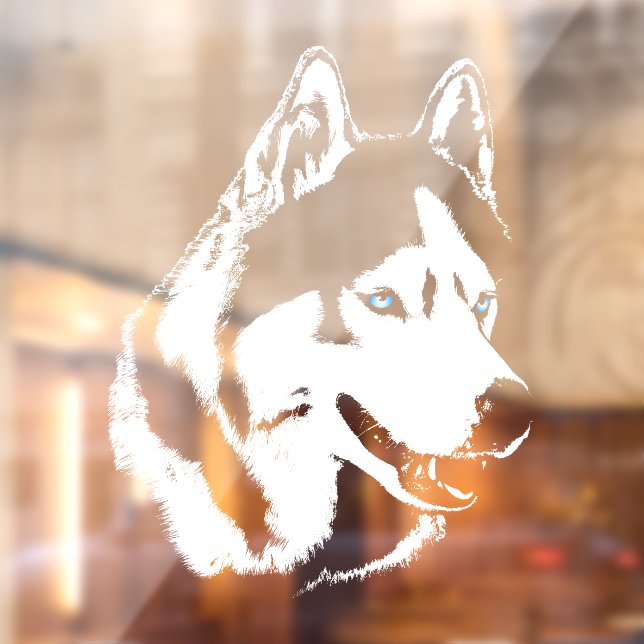 Husky Decal Husky Malamute Dog Window Cling (Sheet 2)