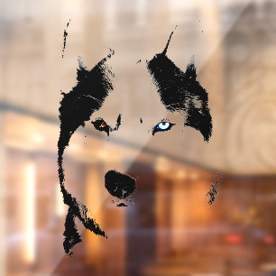 Husky Decal Husky Wolf Dog Window Cling