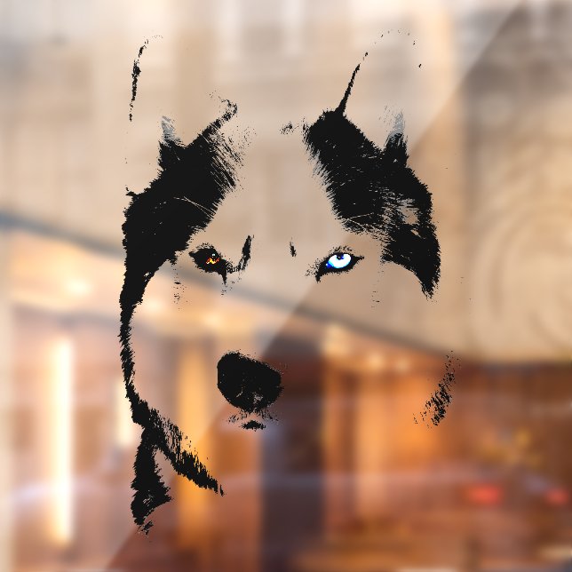 Husky Decal Husky Wolf Dog Window Cling (Sheet 2)