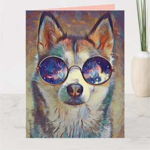HUSKY DOG ART BIRTHDAY GREETING CARD