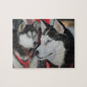 Husky dog before a race, Canada Jigsaw Puzzle
