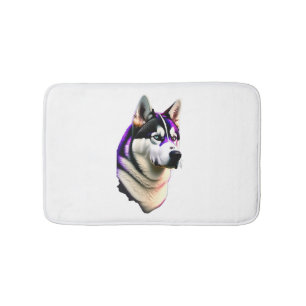 Husky Dog Design Bath Mat