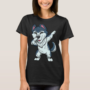 Husky Dog  Dogs Dabbing Husky T-Shirt