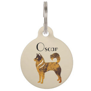 Husky Dog, Golden Husky  Custom Name Dog Pet Tag