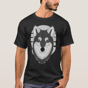 Husky dog imprint artwork face with Siberian Husky T-Shirt