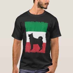 Husky Dog Italy Flag Italian Vintage Mom Dad T-Shirt