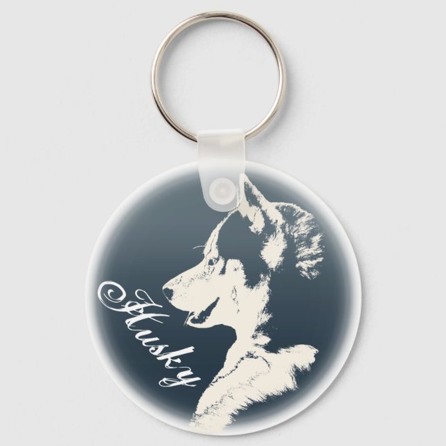 Husky Dog Key Chains Custom Husky Pup Keychains (Front)