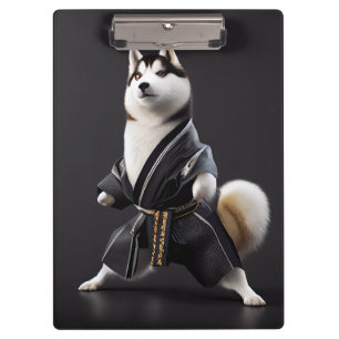 Husky Dog Knows Karate, Husky Dog Karate Player Clipboard