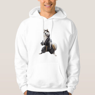 Husky Dog Knows Karate, Husky Dog Karate Player Hoodie