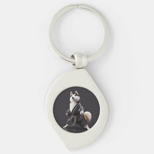 Husky Dog Knows Karate, Husky Dog Karate Player Keychain