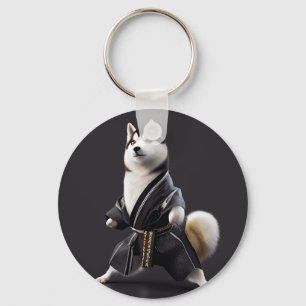 Husky Dog Knows Karate, Husky Dog Karate Player Keychain