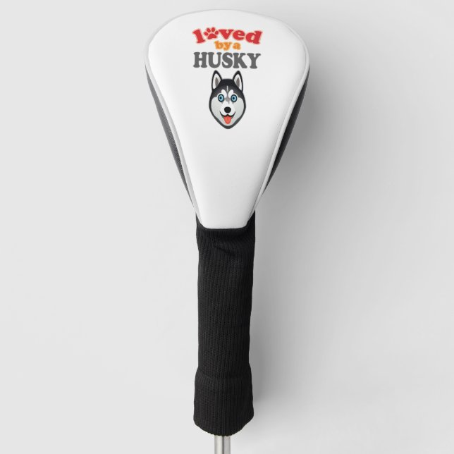 Husky Dog Lover Golf Head Cover (Front)