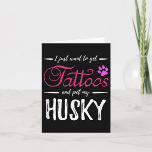 Husky Dog Lover Tattoo Funny Dog Mom Gift Idea  Card