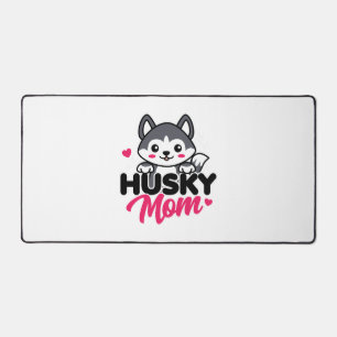 Husky Dog Mom Cute Kawaii Design Desk Mat