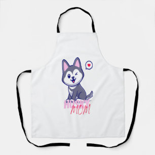 Husky Dog Mom Cute Kawaii Puppy Apron