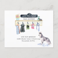 Husky Dog | Mudroom Moving Announcement Postcard