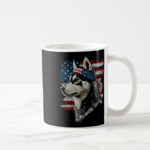 Husky Dog Patriotic 4th Of July Usa American Flag Coffee Mug