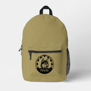Husky Dog Pet Owner Printed Backpack