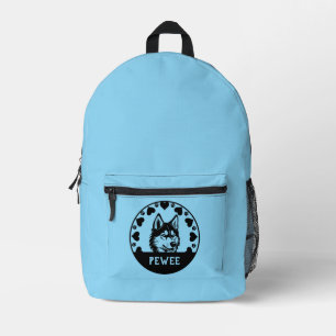 Husky Dog Pet Owner Printed Backpack