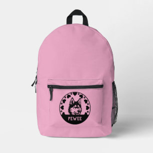 Husky Dog Pet Owner Printed Backpack