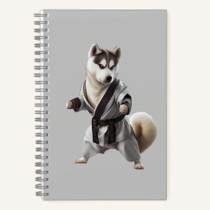 Husky Dog Play Karate, Karate Champion Husky Dog Notebook