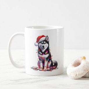 Husky Dog Puppy Christmas Coffee Mug