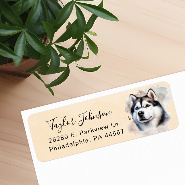 Husky Dog Return Address Label (Creator Uploaded)