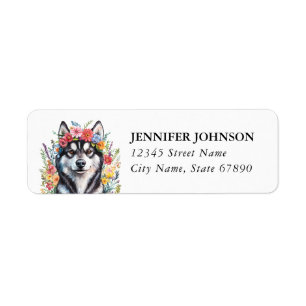 Husky Dog Return Address Labels