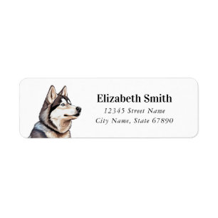 Husky Dog Return Address Labels