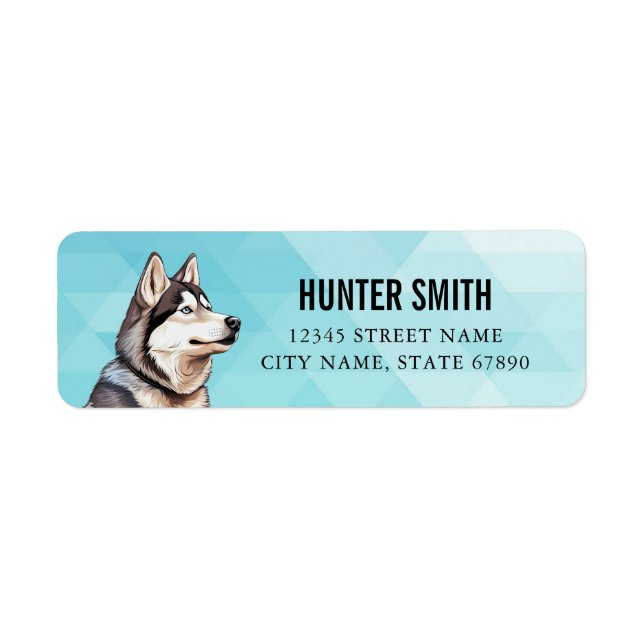 Husky Dog Return Address Labels (Front)