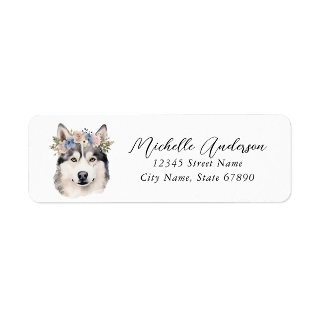 Husky Dog Return Address Labels (Front)
