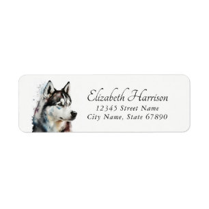 Husky Dog Return Address Labels