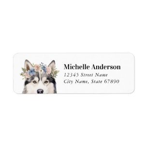 Husky Dog Return Address Labels