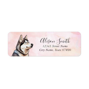 Husky Dog Return Address Labels