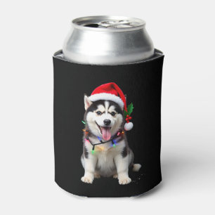 Husky Dog Santa Hat Christmas Tree Xmas Gifts For Can Cooler