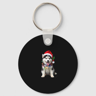 Husky Dog Santa Hat Christmas Tree Xmas Gifts For  Keychain