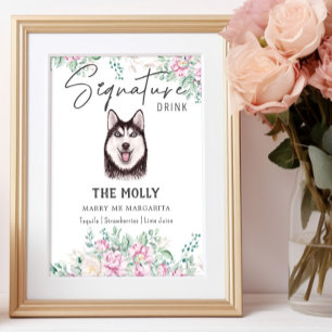 Husky Dog Signature Drink Sign