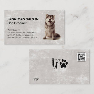 Husky Dog Sitting Animal Care Business Card