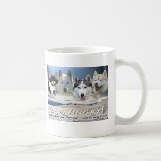 husky dog sleding coffee mug
